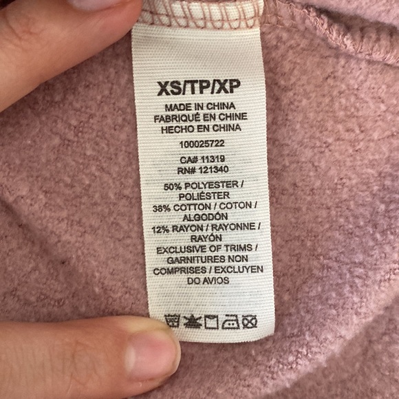 Garage Dusty Rose Lace Up Long Sleeve Sweatshirt - Picture 6 of 6